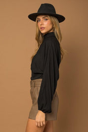 Madison Mock Neck Bottom Fitted Top - Sunday Golden