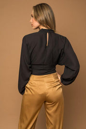 Madison Mock Neck Bottom Fitted Top - Sunday Golden