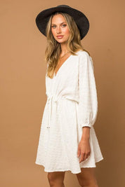 Blouson Seersucker Batwing Dress - Sunday Golden