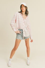 Pink Oversized Button Up Shirt