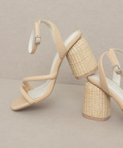 Alaia Strappy Raffia Heel Sandal
