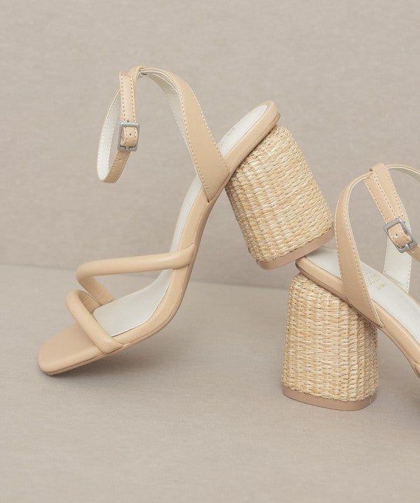 Alaia Strappy Raffia Heel Sandal