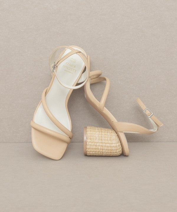 Alaia Strappy Raffia Heel Sandal