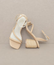 Alaia Strappy Raffia Heel Sandal