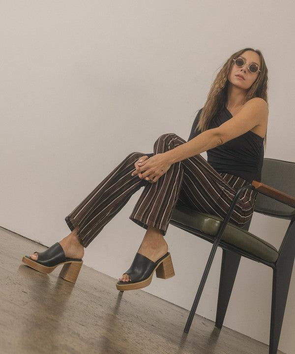 Camille - Platform Slide Heel - Sunday Golden