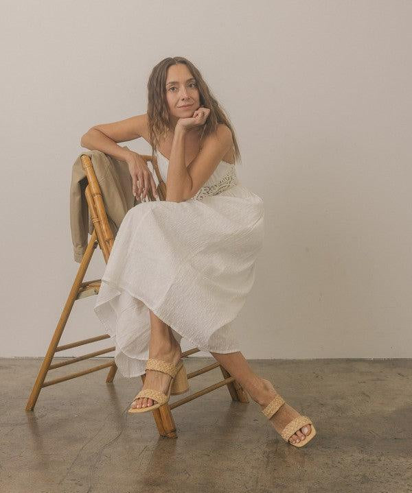 Kayla - Raffia Sandal Heel - Sunday Golden