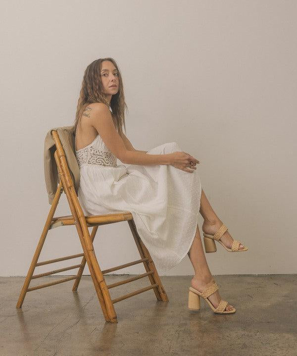 Kayla - Raffia Sandal Heel - Sunday Golden