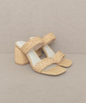 Kayla - Raffia Sandal Heel - Sunday Golden