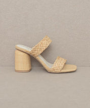 Kayla - Raffia Sandal Heel - Sunday Golden
