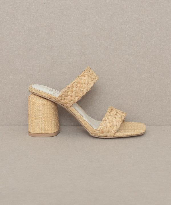 Kayla - Raffia Sandal Heel - Sunday Golden