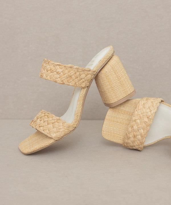 Kayla - Raffia Sandal Heel - Sunday Golden