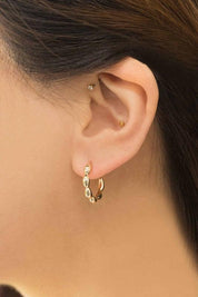 Scalloped Huggie Hoop Earrings - Sunday Golden