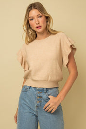 Rosie Ruffle Sleeve Knit Top