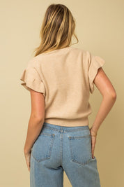 Rosie Ruffle Sleeve Knit Top