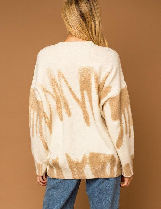 Lucy Long Sleeve Spray Print Sweater - Sunday Golden