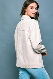 Cassidy Corduroy Button Down Jacket With Pockets - Sunday Golden