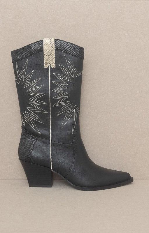 OASIS SOCIETY Halle - Paneled Cowboy Boots - Sunday Golden
