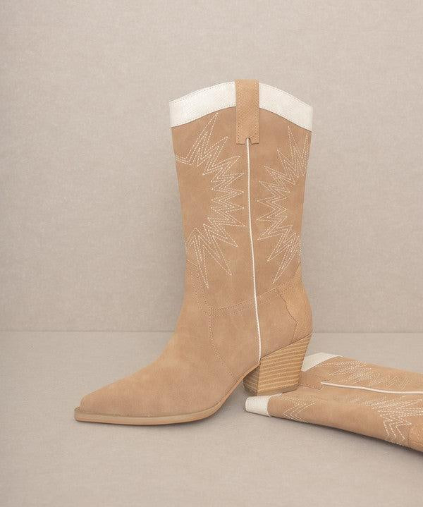 OASIS SOCIETY Halle - Paneled Cowboy Boots - Sunday Golden
