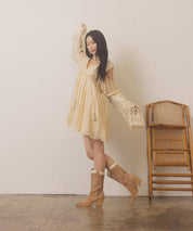 OASIS SOCIETY Halle - Paneled Cowboy Boots - Sunday Golden