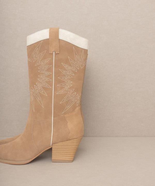 OASIS SOCIETY Halle - Paneled Cowboy Boots - Sunday Golden