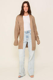 I heart you Long Sleeve Open Front Cardigan With Back Heart - Sunday Golden