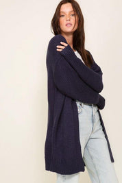 I heart you Long Sleeve Open Front Cardigan With Back Heart - Sunday Golden
