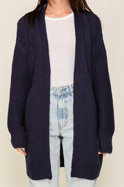 I heart you Long Sleeve Open Front Cardigan With Back Heart - Sunday Golden