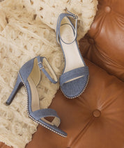 Dublin Metal Stud Open Toe Heels
