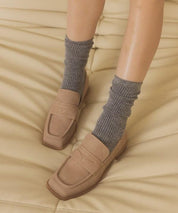 OASIS SOCIETY June - Square Toe Penny Loafers - Sunday Golden