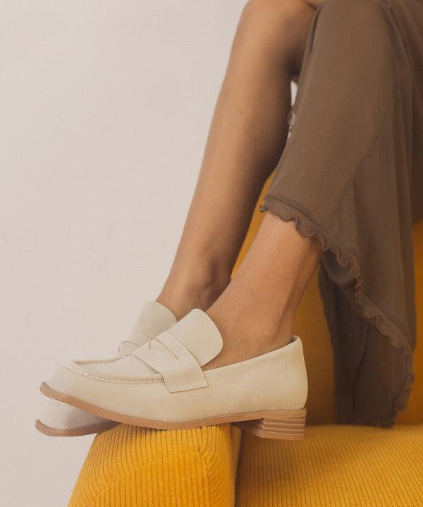 OASIS SOCIETY June - Square Toe Penny Loafers - Sunday Golden