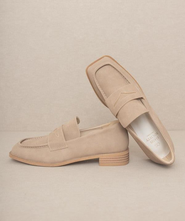 OASIS SOCIETY June - Square Toe Penny Loafers - Sunday Golden