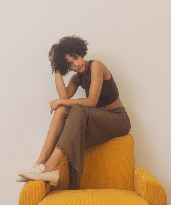 OASIS SOCIETY June - Square Toe Penny Loafers - Sunday Golden