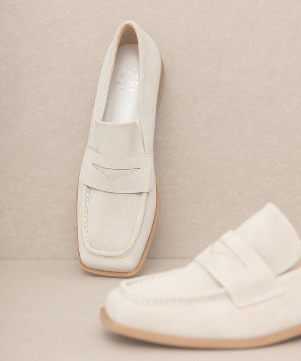 OASIS SOCIETY June - Square Toe Penny Loafers - Sunday Golden