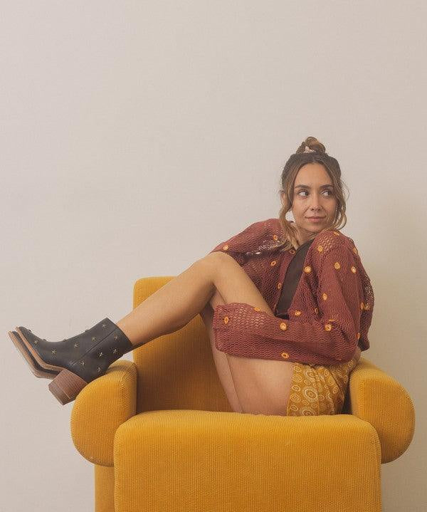 Ivanna - Star Studded Western Boots - Sunday Golden