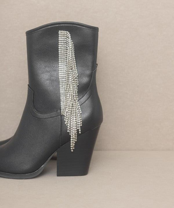OASIS SOCIETY Kai - Rhinestone Fringe Boots - Sunday Golden