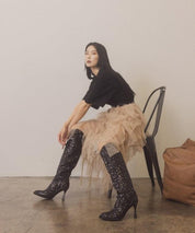 Jewel - Knee High Sequin Boots - Sunday Golden