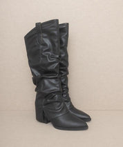 OASIS SOCIETY Thea - Fold Over Slit Jean Boots - Sunday Golden