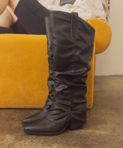 OASIS SOCIETY Thea - Fold Over Slit Jean Boots - Sunday Golden