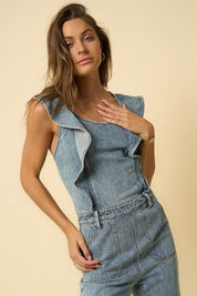 Backless Puffle Jumpsuit - Sunday Golden