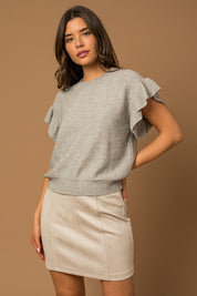 Rosie Ruffle Sleeve Knit Top