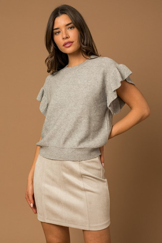 Rosie Ruffle Sleeve Knit Top