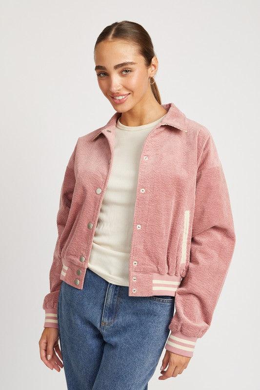 BOMBER JACKET WITH COLLAR - Sunday Golden