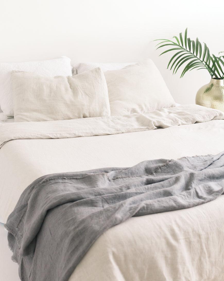 Stone Washed Linen Throw Blanket - Sunday Golden