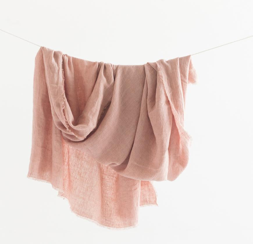 Stone Washed Linen Throw Blanket - Sunday Golden