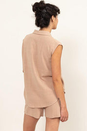 Linen Shirt and Shorts Set - Sunday Golden