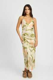 SCOOP NECK PRINTED MIDI DRESS - Sunday Golden