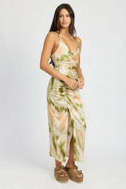 SCOOP NECK PRINTED MIDI DRESS - Sunday Golden