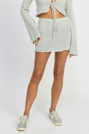 LETTUCE HEM CROCHET MINI SKIRT - Sunday Golden