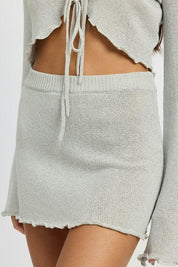 LETTUCE HEM CROCHET MINI SKIRT - Sunday Golden
