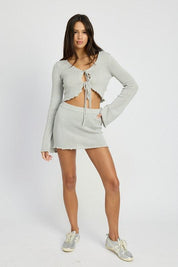 LETTUCE HEM CROCHET MINI SKIRT - Sunday Golden